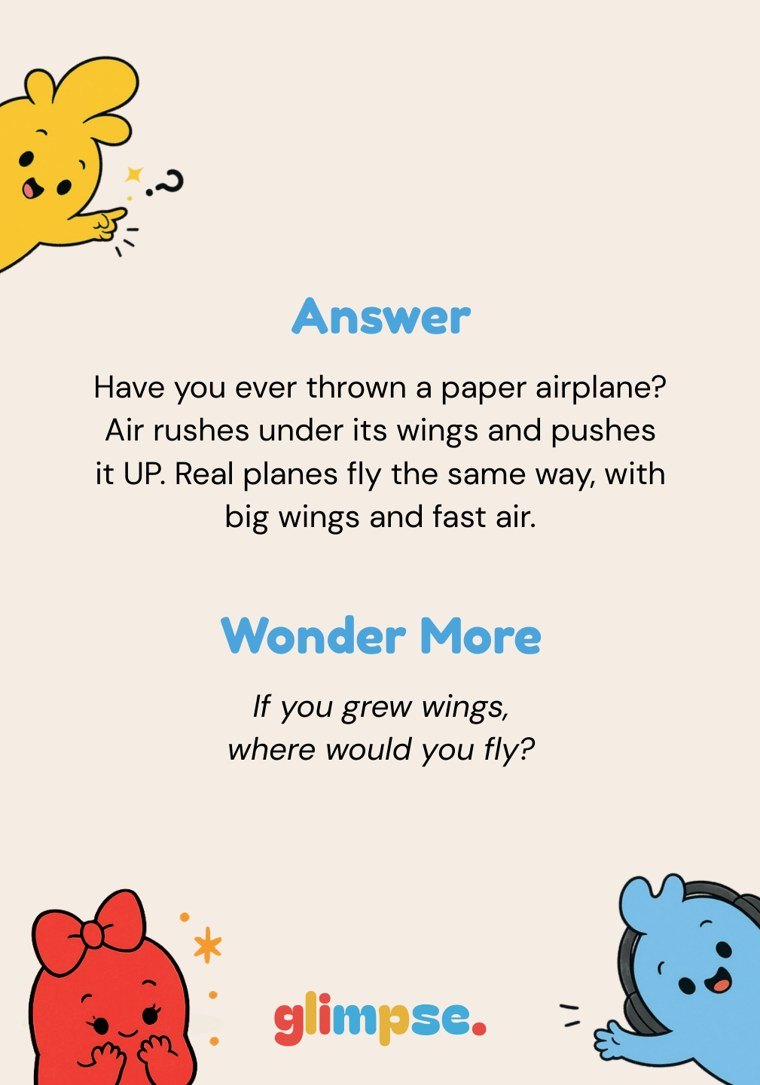 Card back: the answer and a Wonder More question