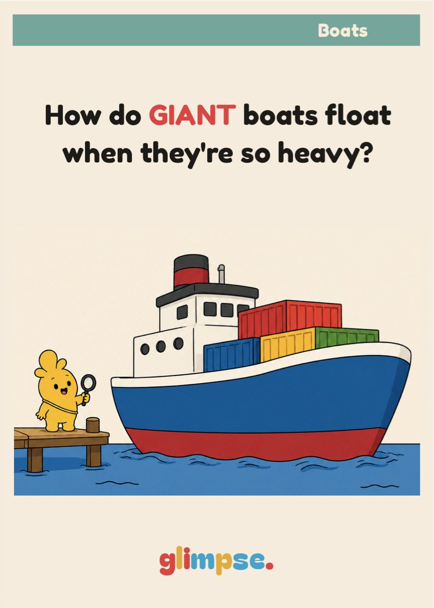 How do GIANT boats float? card