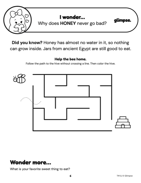 Activity page: help the bee home maze